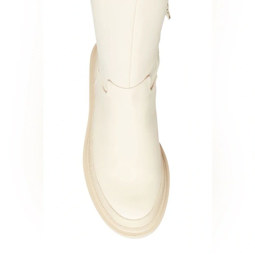 STEVE MADDEN Macall Platform Women’s Knee-High Mid Calf Boot in Bone size 7.5
